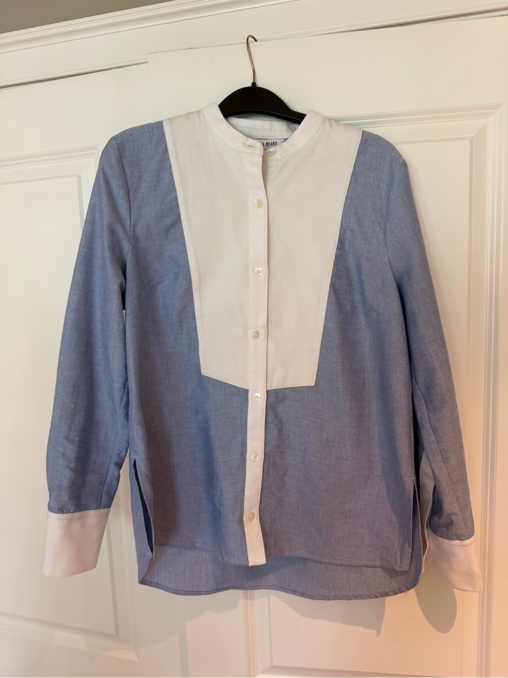 Veronica Beard Blue and White Button-Up Tunic Shirt NWT